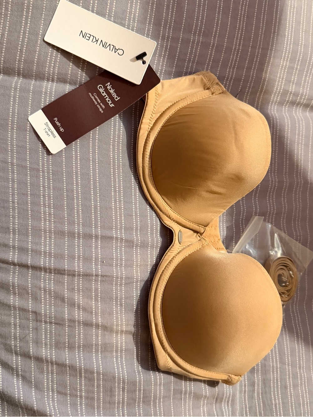 Calvin Klein Tan Strapless Push-Up Bra